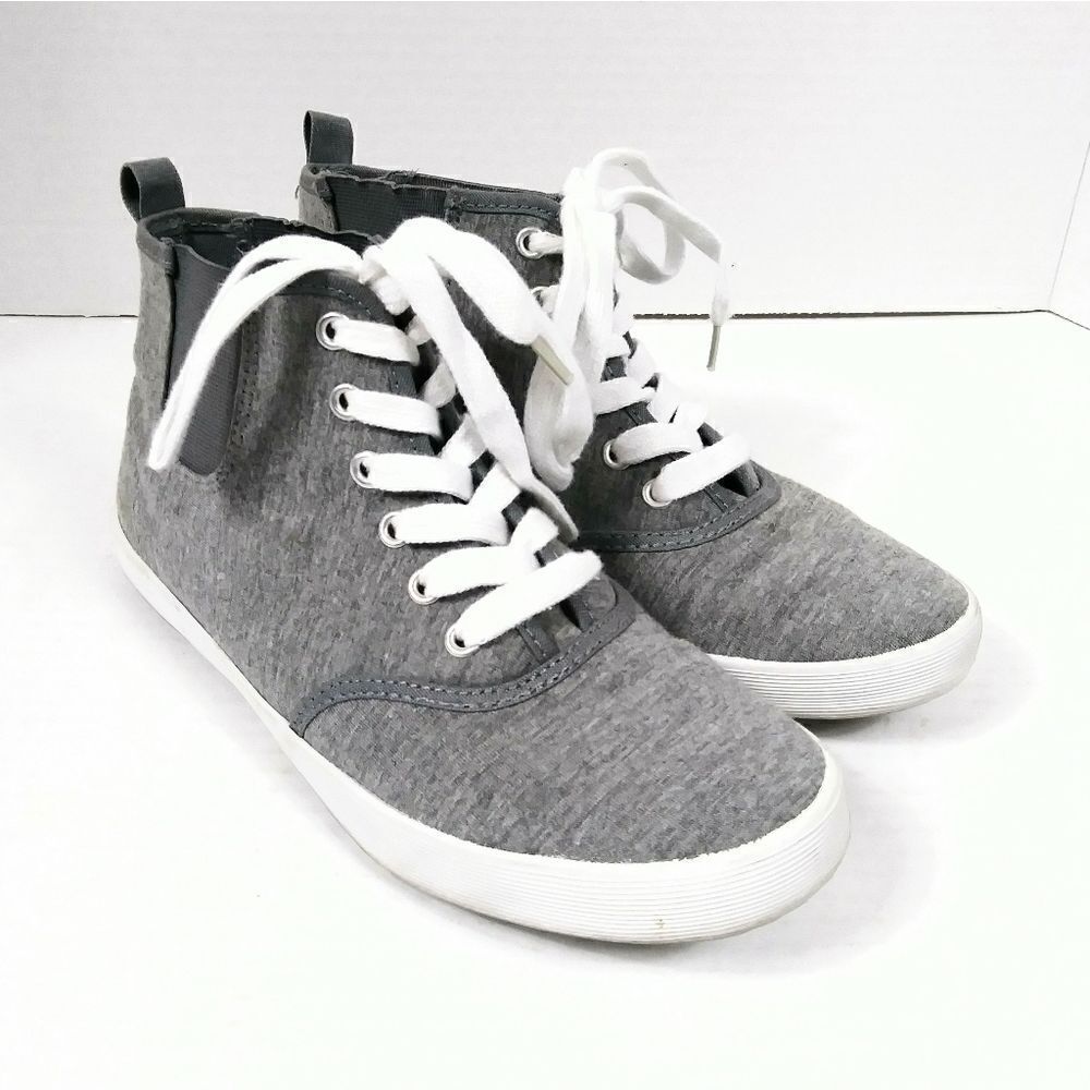 H&M Grey & White Lace Up Pull On Sneakers